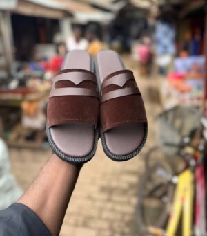 Kite Leatherworks Brown Suede and Leather Slippers
