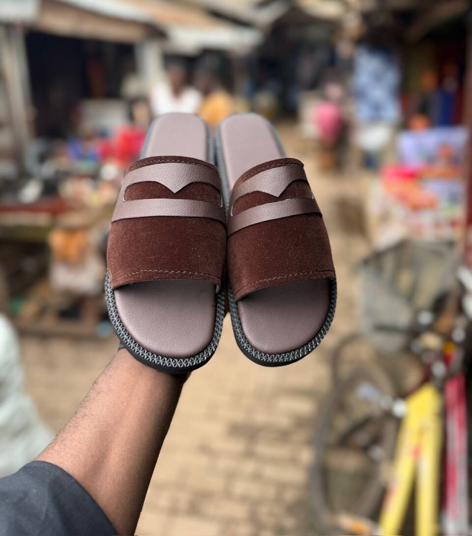 Kite Leatherworks Brown Suede and Leather Slippers