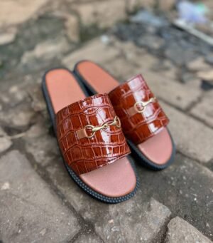 Kite Leatherworks Brown Leather Slippers